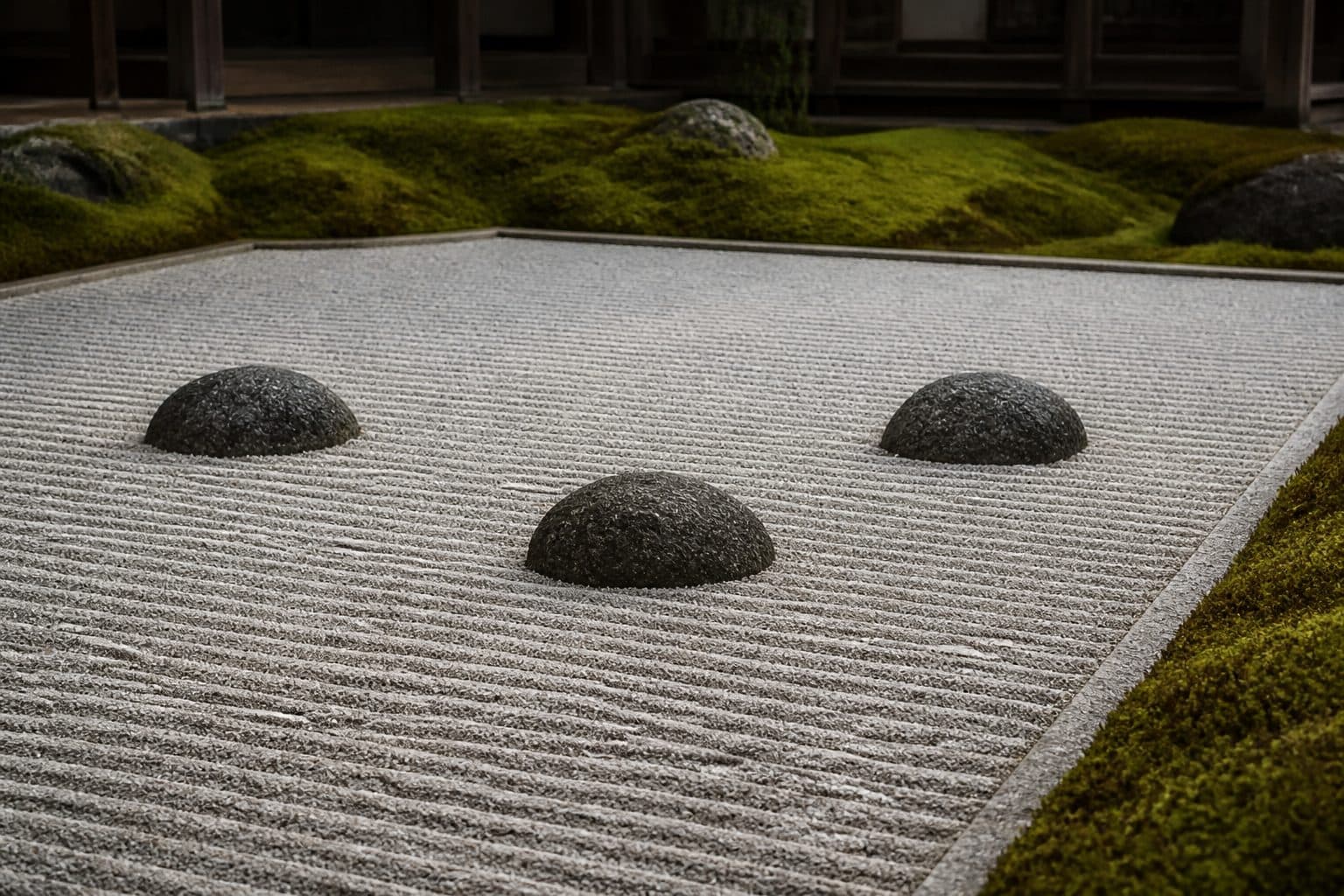 A raked zen garden